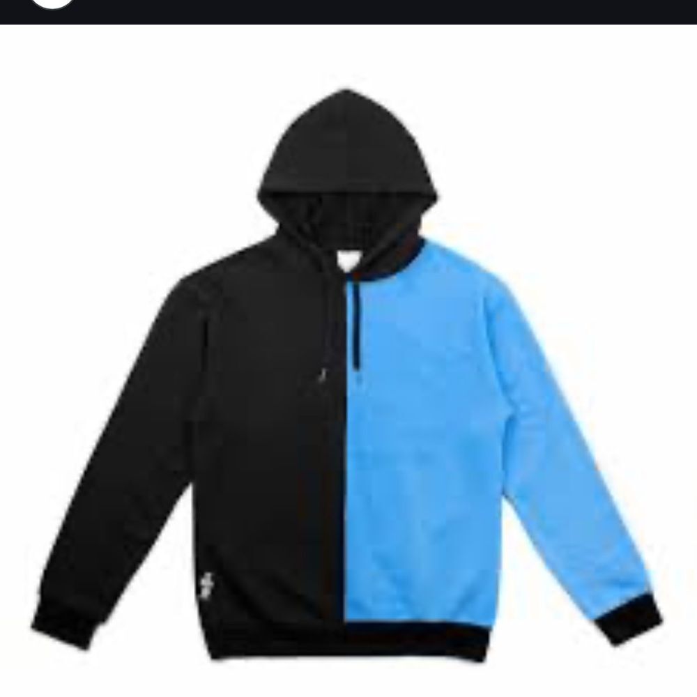 Barstool Sports Moon Man Two-Tone Black and Blue Hoodie 100% Cotton